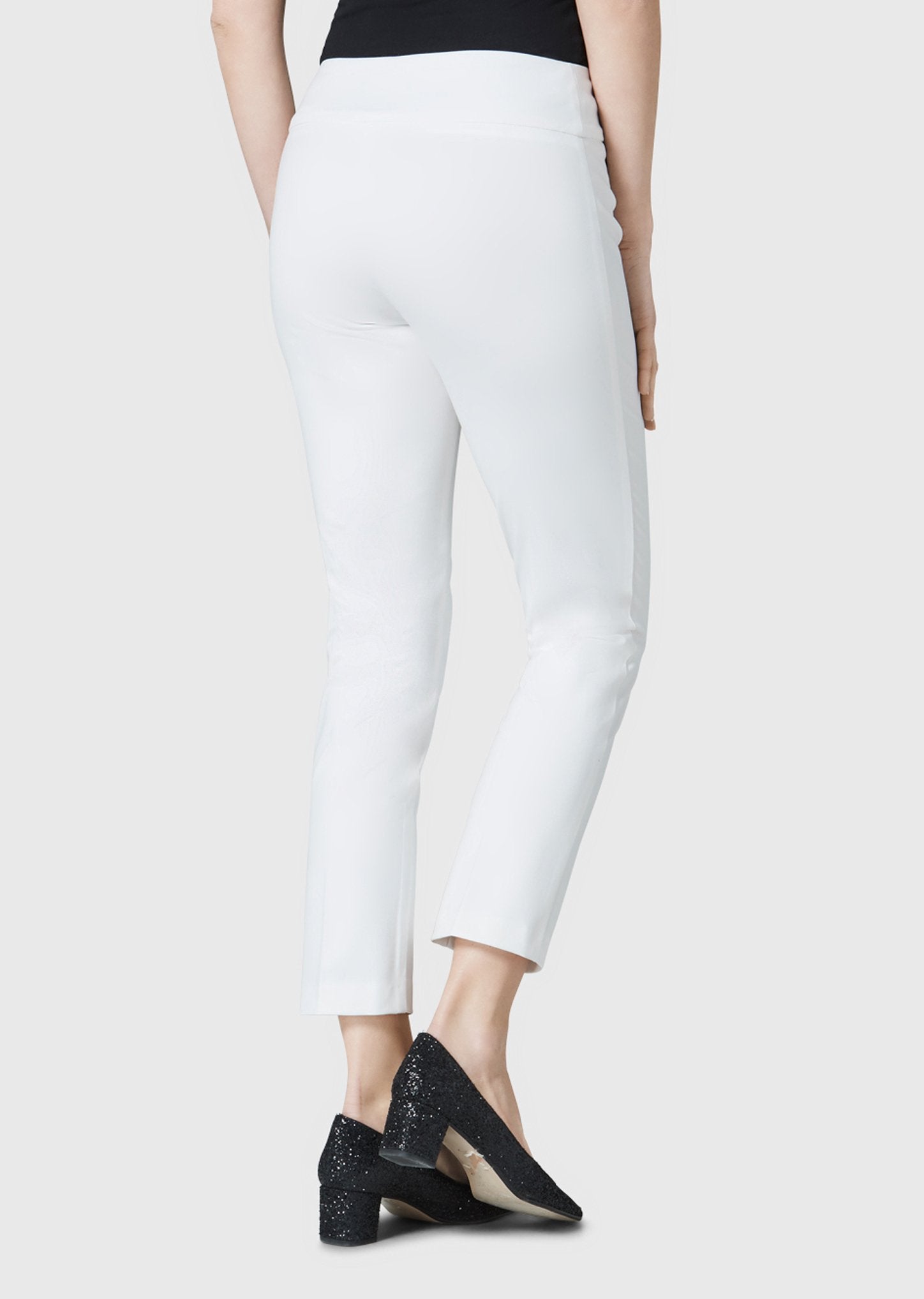 Lisette L Essentials Slim Ankle Pant in white, side view