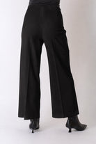 Back view of the Lisette L Jolie crepe wide ankle pant in black