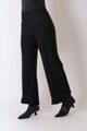 Lisette L Jolie crepe 28 inch wide ankle pant in black, front view