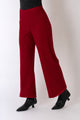 Lisette L Jolie crepe 28 inch wide ankle pant in garnet red, front view
