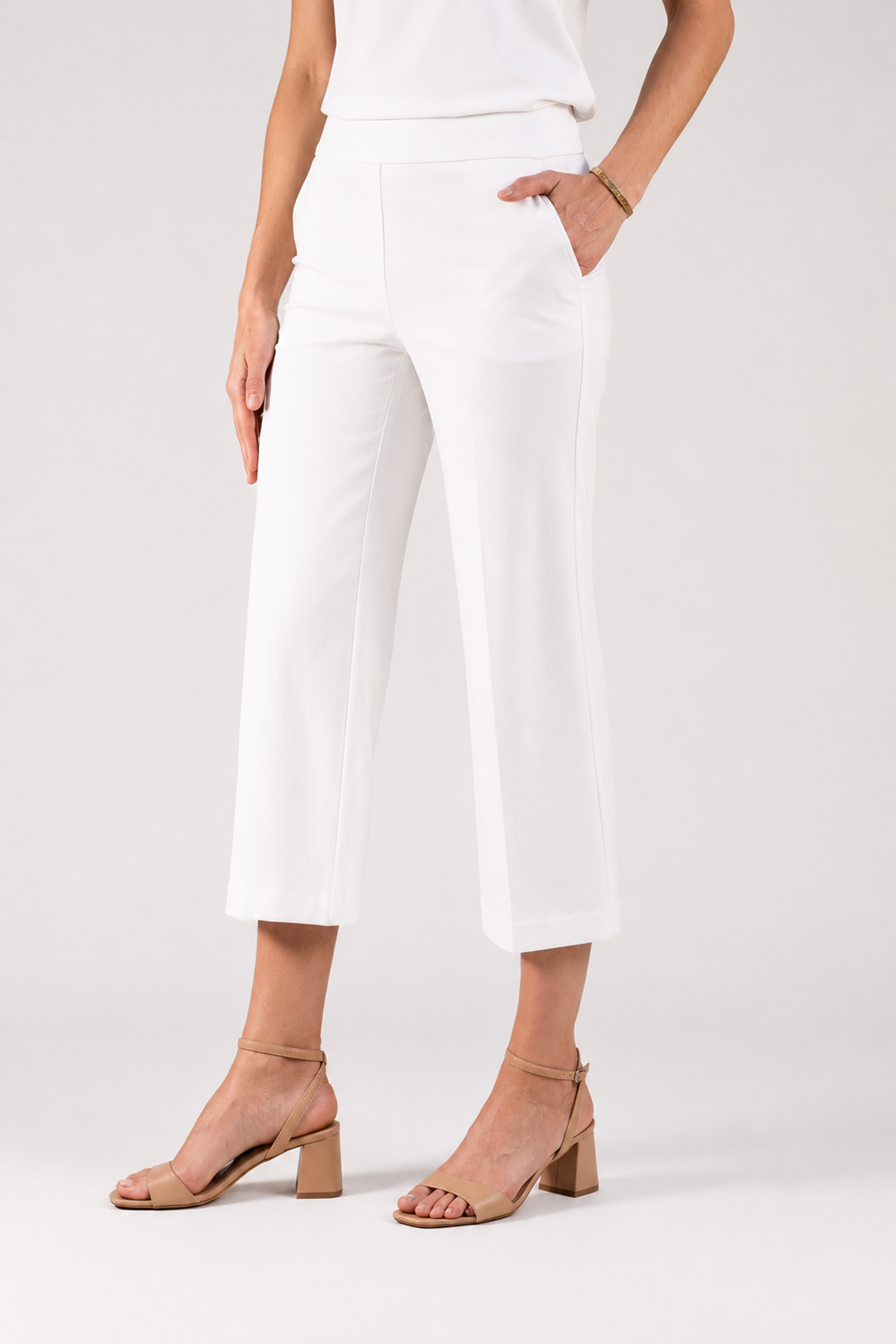 Lisette L Kathryne Crop Pant with Pockets in black and white, back view