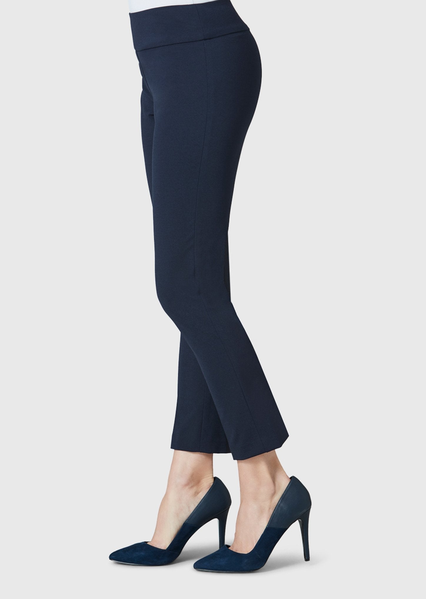Lisette L Kathryne 28" Ankle Pant in black and navy, back view