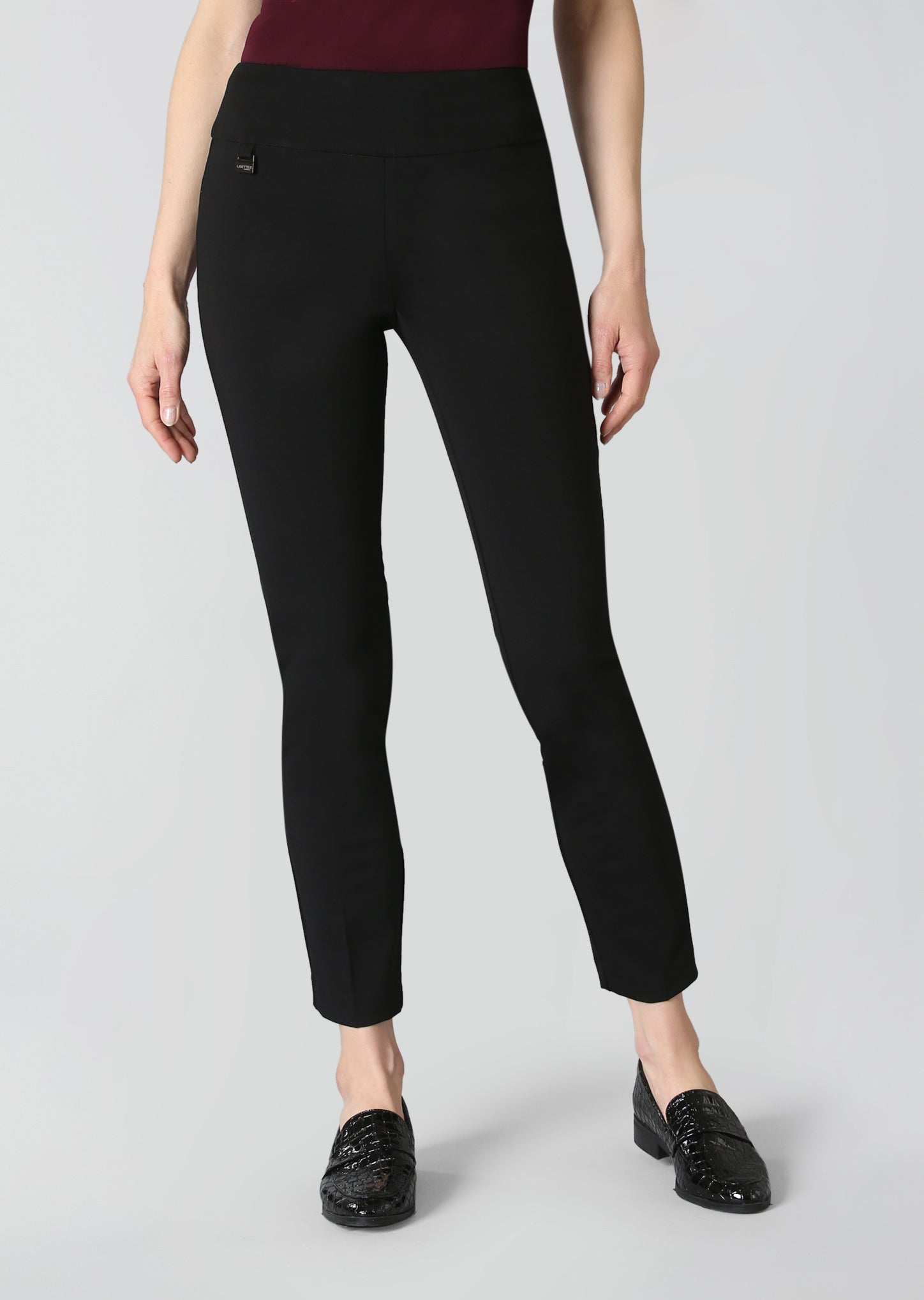 Lisette L Kathryne 28" Ankle Pant in black and navy, front view