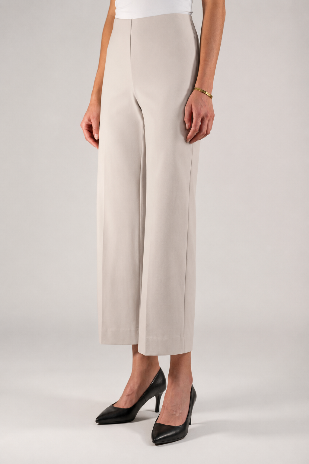 Lisette L Kathryne 28" Wide Leg Pant in stone, front alternate view