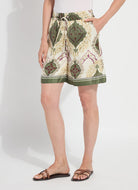 Lysse Adhara boxer short in artful scarf print, front view