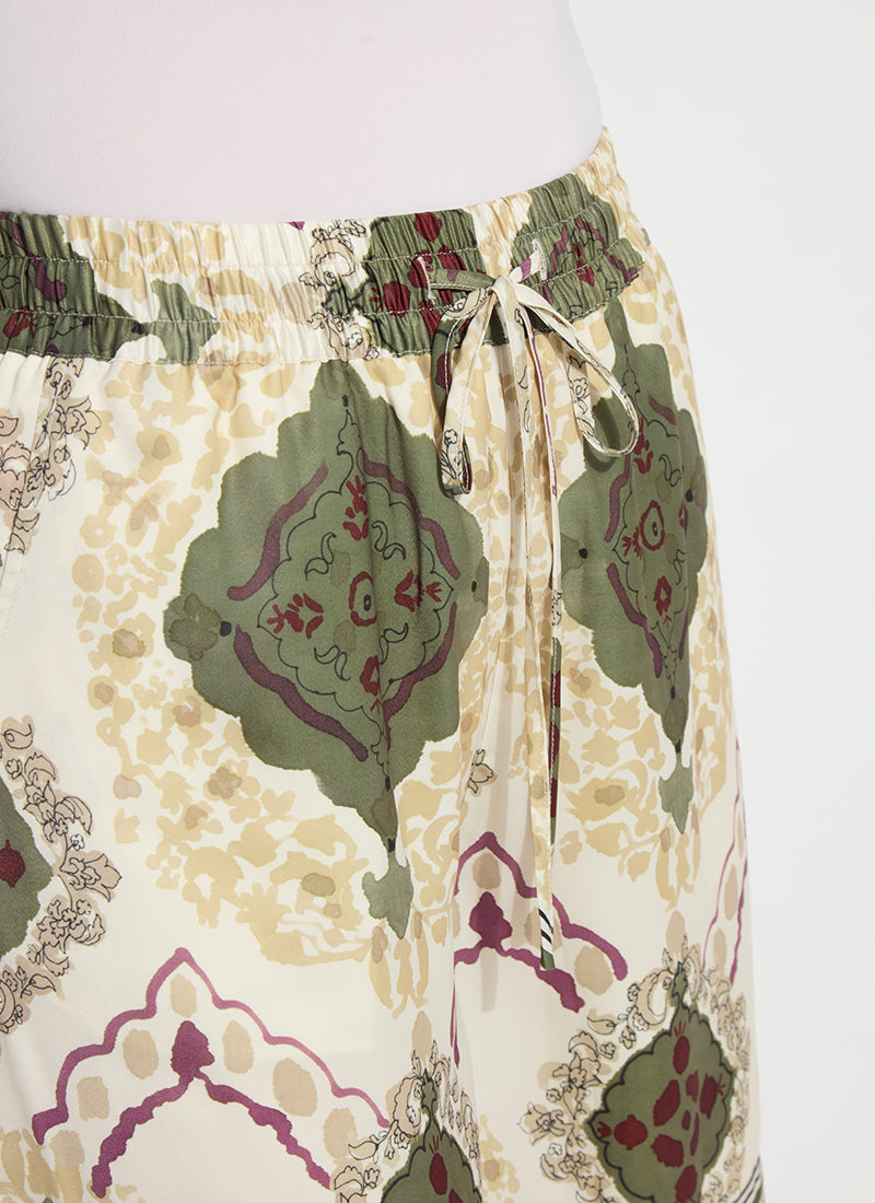 Side view of the Lysse Adhara boxer short in artful scarf print