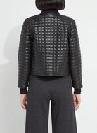 Lysse Agnes Quilted Vegan Leather Jacket in Black, back view