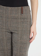 Lysse Aisling Ponte Ankle Pant in Cambridge Boheme Plaid, close-up of the front waistband