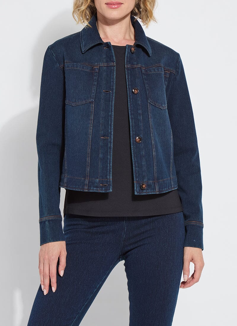 Lysse classic denim jacket in indigo, front view
