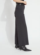 Lysse Denver Hi Waist Wide Leg Printed Ponte in Midnight Manor Plaid, side view