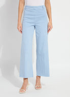 Lysse Erin hi waist wide leg denim in antique wash chalk blue, alternate view