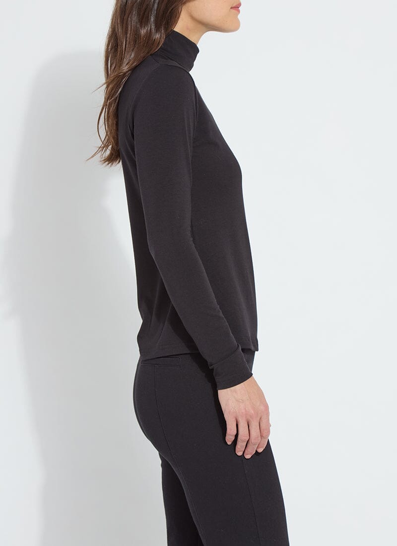 Lysse Essential Longsleeve Turtleneck in Black, side view