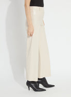 Lysse Hi Waist Vegan Leather Wide Leg Pant in Travertine, side view