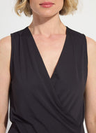 Back view of the Lysse Inaya black double layer top