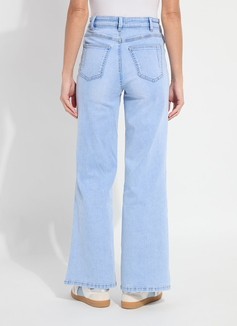 Lysse Iris wide leg everyday denim in bleached blue, front view
