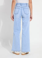 Lysse Iris wide leg everyday denim in bleached blue, front view