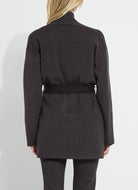 Lysse Laila Double Faced Belted Cardigan in Black Grey Melange, back view