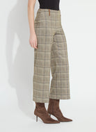 Lysse Livia Crop Pant in Smoked Green Plaid, side view