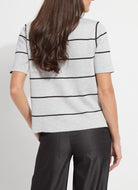Back view of the Lysse Odessa reversible striped knit tee
