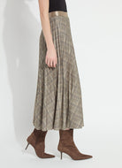 Lysse Sabrina Ponte Pleated Midi Skirt in Smoked Green Plaid, side view