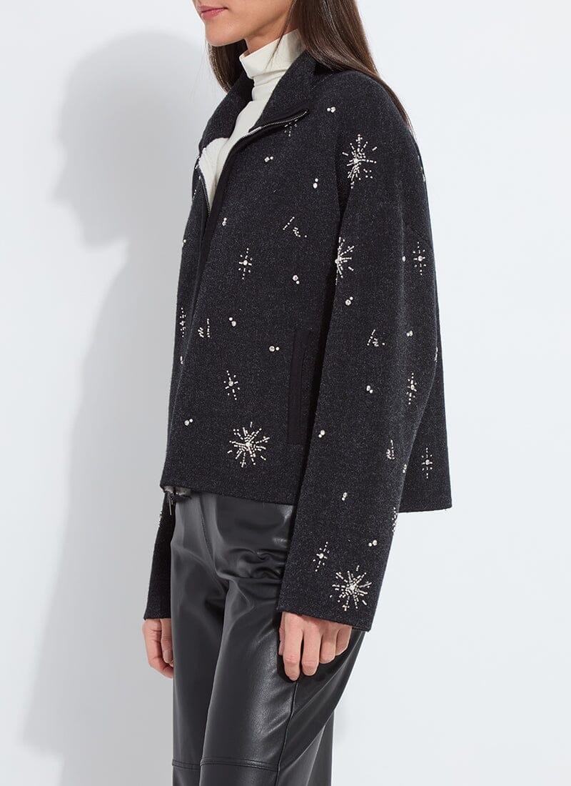 Lysse Scottie embellished jacket in charcoal, alternate view