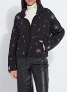 Lysse Scottie embellished jacket in charcoal, front view