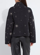 Side view of the Lysse Scottie embellished jacket in charcoal