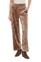 Lysse Shay crushed velvet wide leg pant in camel, front view