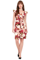 Maggy London Pleated Asymmetrical Dress in Floral Print