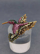 Mio Queena Rhinestone Hummingbird Brooch, sparkling rhinestone bird pin, view 4