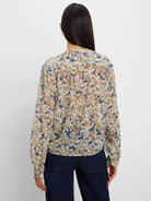 NIC+ZOE Bloomsbury Chiffon Shirt in Neutral Multi, back view