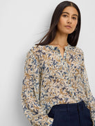 NIC+ZOE Bloomsbury Chiffon Shirt in Neutral Multi, front view