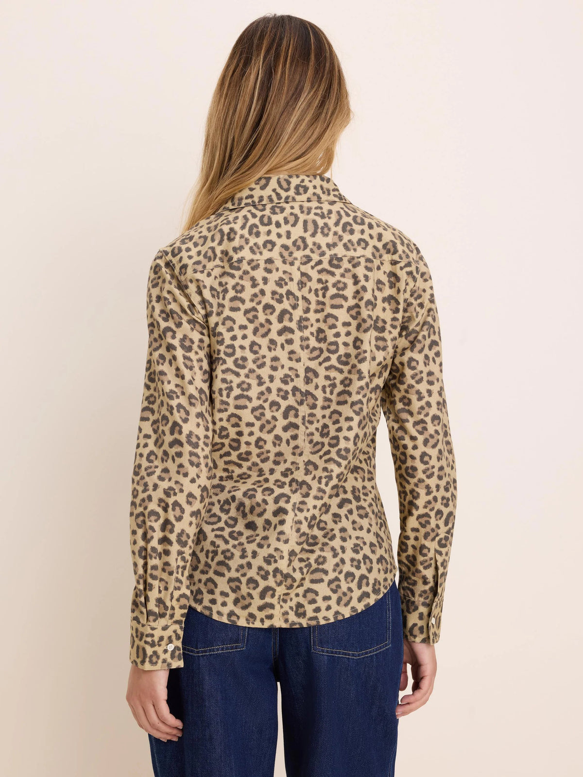 NIC+ZOE Cheetah Spot Shirt in Neutral Multi, back view