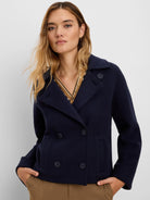 NIC+ZOE Cool Nights Knit Jacket in Dark Indigo, front view