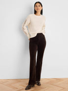 NIC+ZOE Criss Cross Sweater in Coconut, full-length view