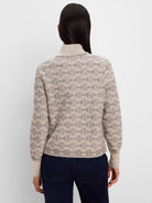 NIC+ZOE Dapper Swirl Knit Jacket in Neutral Multi, back view