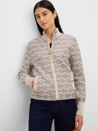 NIC+ZOE Dapper Swirl Knit Jacket in Neutral Multi, front view