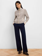 NIC+ZOE Dapper Swirl Knit Jacket in Neutral Multi, full-length view