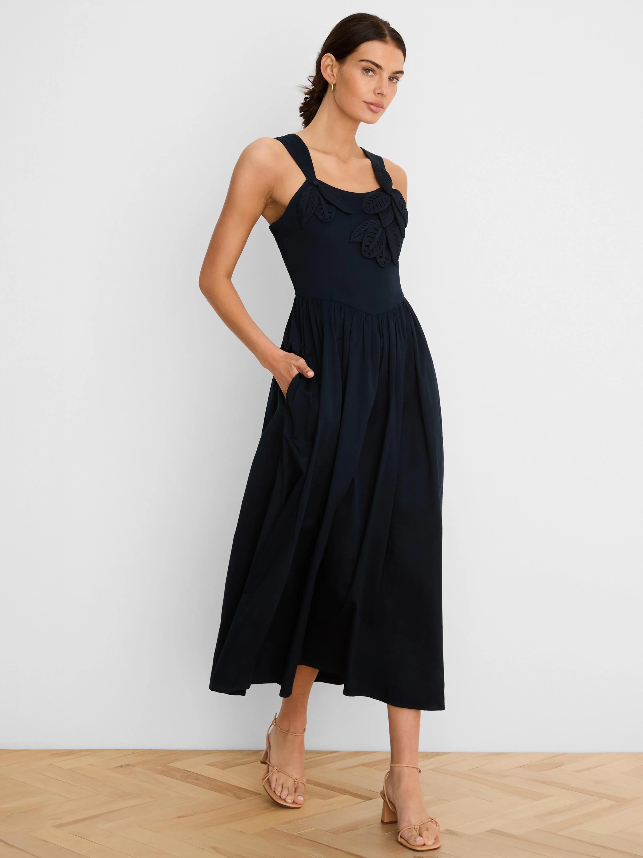 NIC+ZOE Eloise Dress in Dark Indigo, front view