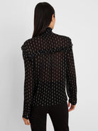 NIC+ZOE Mayfair Nights Chiffon Shirt in Black Multi, back view