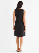 NIC+ZOE Sleek Stretch Little Black Dress in Black, back view