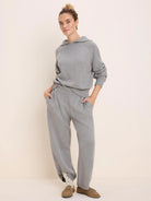 NIC+ZOE Sweater Hoodie in Grey Heather, full-length view