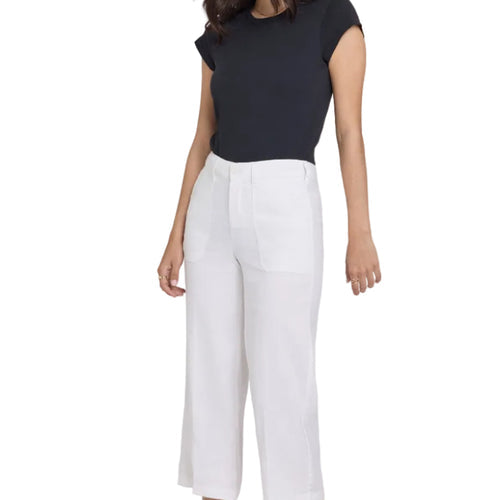 NYDJ Wide Leg Crop Cargo Pant in White – Ella Where She Shops