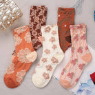Orange Embossed Socks – Detail View 1