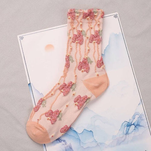 Orange Embossed Socks – Detail View 2