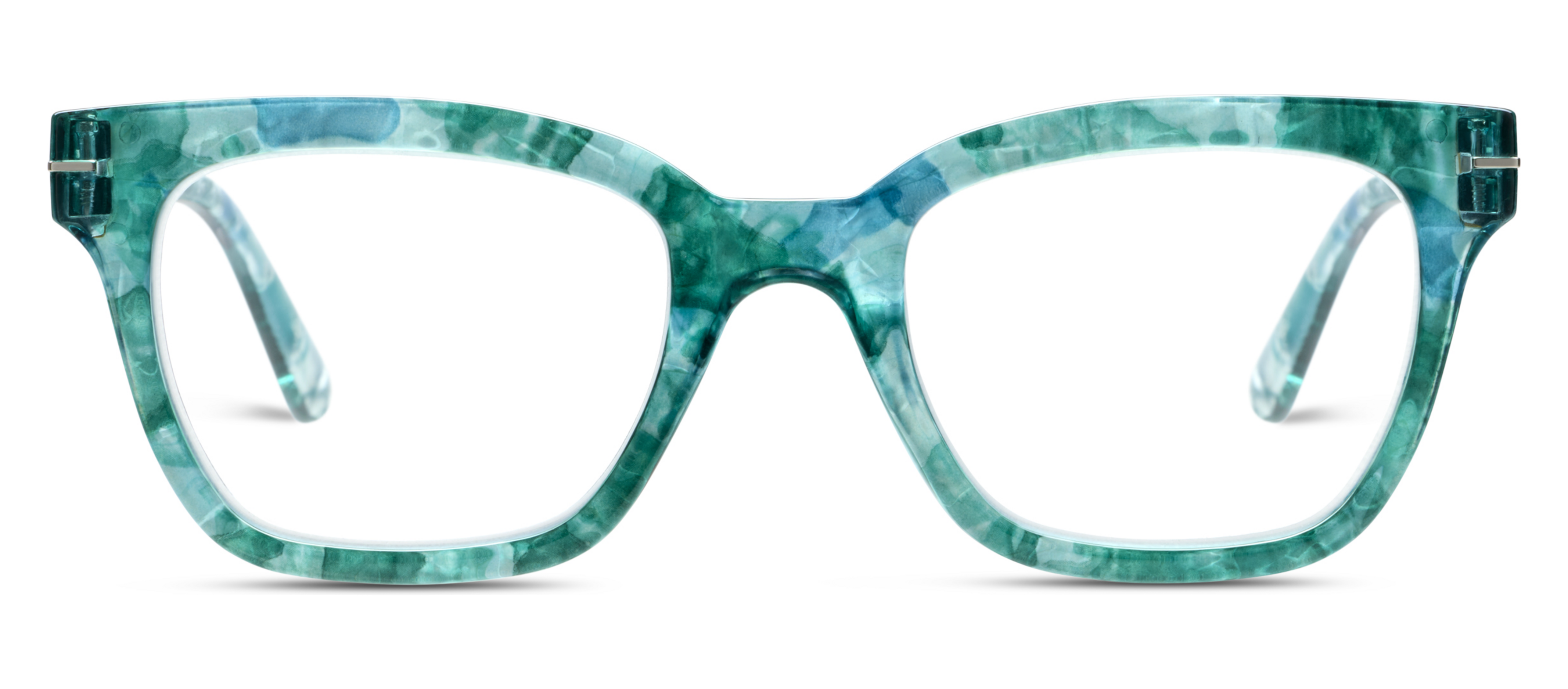 Peepers Buzzworthy blue light reading glasses in Turquoise Quartz, front view
