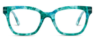 Peepers Buzzworthy blue light reading glasses in Turquoise Quartz, front view