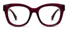Peepers Center Stage oversized blue light reading glasses in Dark Cherry, front view