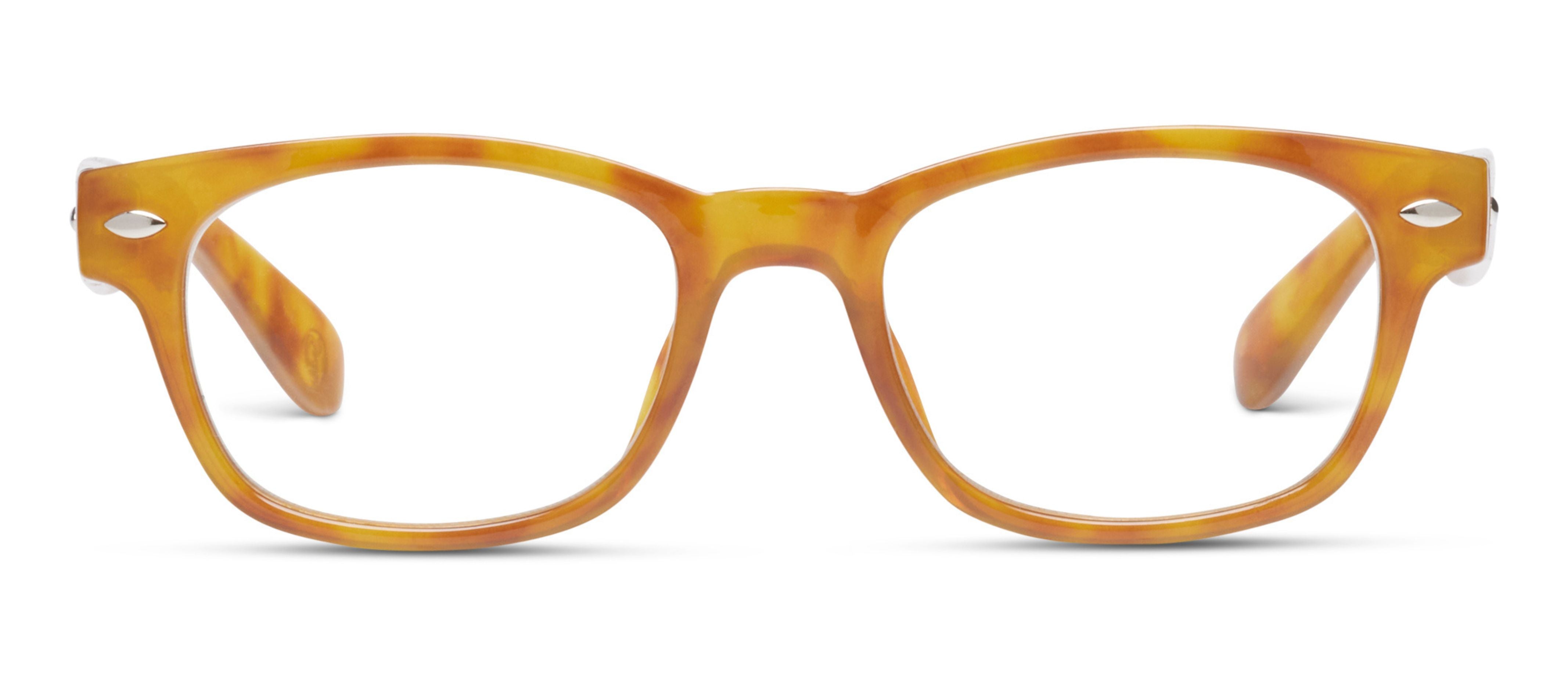Peepers Clark Focus blue light reading glasses in Honey Tortoise, front view