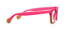 Peepers Page blue light reading glasses in pink and tan, side view